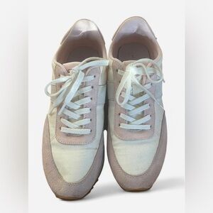 J.Crew Trainers in White and Lilac with a Grey Stripe